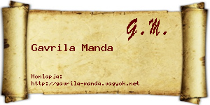 Gavrila Manda névjegykártya